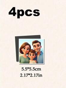 定制卡通照片冰箱贴 - 个性化家居装饰、家庭相册、婚礼纪念品、旅行纪念品、生日礼物、情人节礼物、冰箱贴 - 彩色 - 查看 13