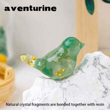 1件天然水晶树脂鸟摆件，室内外家居装饰雕像，圣诞节万圣节礼物，口袋大小的水晶动物饰品，圣诞节和万圣节礼物，经典鸟类雕像，可作为天然石材装饰摆件 - 滴膠小鳥 - 查看 11