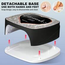 LIMEGIRL 美甲灯，带4个定时器和心形设计，67颗LED灯珠（红光护理），插电式凝胶指甲油烘干机 - 10/30/60/99秒触摸控制固化灯，适用于家庭沙龙 - 黑色 - 黑色 - 查看 5