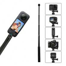 Invisible Selfie Stick Extension Pole Compatible With Insta360 X5 X4 X3, 13 12 Action 5 4 3 Cameras, Aluminum Alloy Bracket - one-size - View 1