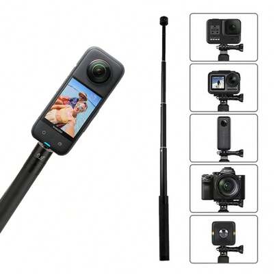 适用于 Insta360 X5 X4 X3 的隐形自拍杆，加长自拍杆，适用于 GoPro 13 12 D JI Action 5 4 3 相机铝合金支架