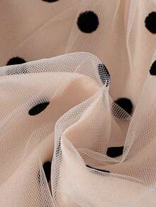 2件套女婴杏色波点网纱吊带连体衣带帽，春夏款 - 杏色 - 查看 8