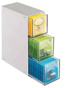 1pc Tea Caddy For Tea Bags Kitchen Storage Drawer Basket Cabinet Countertop Storage Box Coffee Tea Sugar Storage Supplies - 白色 - 查看 2