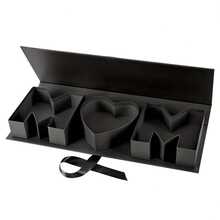 多色字母花卉礼盒 - “我爱你”纸质展示盒，适用于情人节、母亲节、婚礼、情侣，设计优雅，节日派对用品