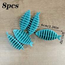 4/8个装防缠绕洗衣球，软橡胶鱼形烘干球，彩色洗衣机清洁球，适用于家庭日常洗涤和旅行洗涤 - 彩色 - 查看 15