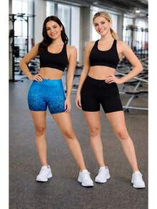 Kit 2 Shorts Degrade + Short Plain Women's - 淺藍色 - 查看 1