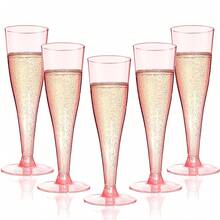 5.5oz And 4.5oz Clear Plastic Champagne Glasses, [Reusable] Plastic Cocktail Cups, Suitable For Parties, Weddings, Birthdays, New Year And Large Celebrations (Champagne Glasses, Beverage Cups, Plastic Cups, Birthday Cups) - Multiple Colors/random Styles - View 16