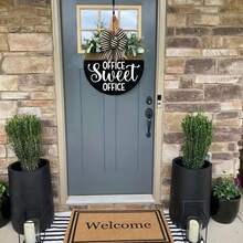 Vintage Wooden Office Sweet Office Sign: Wall-Mounted Welcome Decor Suitable For Home Office - Multicolor - View 3