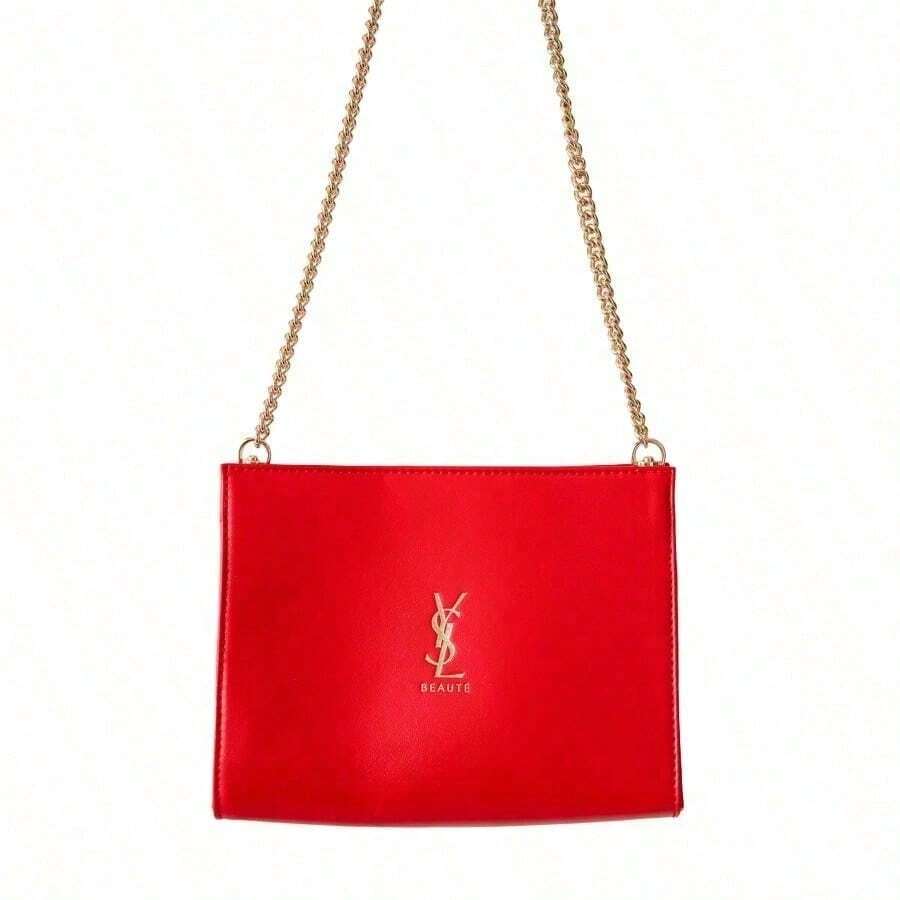 Yves Saint Laurent Makeup Bag - Red DIY Design, Convertible Into A Clutch And Organizer Bag - Christmas Gift - Red - View 1
