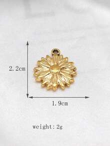 1件极简几何造型首饰配件，18K镀金不锈钢女士项链吊坠，DIY首饰制作材料 - 金黃色 - 查看 15