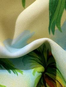 新款柔软加垫印花挂脖系带优雅派对比基尼套装，女士夏季沙滩时尚泳装 - 黃色 - 查看 8