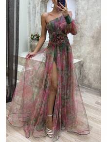 New Party Mesh Off-Shoulder Dress Casual Fashion Dress For Women - Purple - View 7