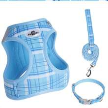 3pcs Set: Collar + Adjustable Vest-Style Harness + Leash, Suitable For Most Medium & Small Dogs & Cats, Indoor Play & Outdoor Walking, Leash Connector, Pet Walking Gear, Fashionable Pet Supplies, Comfortable Pet Apparel, Lightweight Pet Vest, Dog Walking Leash, Adjustable Pet Harness, For Dog Lovers - Multicolor - View 10