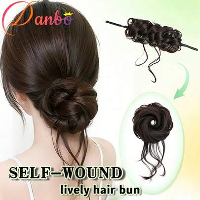 Curly Hair Bun Accessories, Twisted Curly Hair Donut Bun, Synthetic Wigs, Easy To Wear, Suitable For All Women