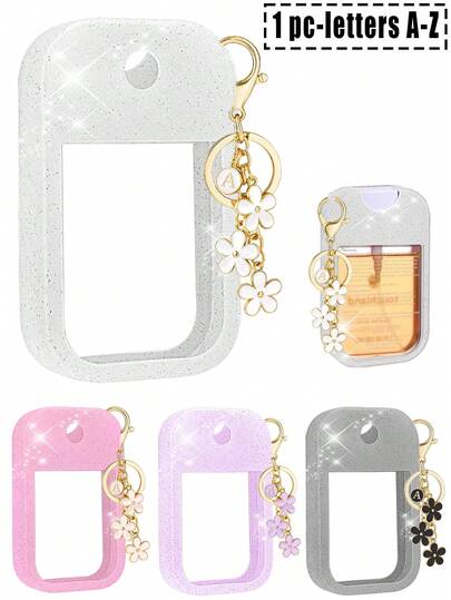 2 قطعة/1 قطعة 1 أونصة (30 مل) رذاذ معقم اليدين، غطاء واقي من السيليكون اللامع مضاد للسقوط والاصطدام، تصميم سلسلة مفاتيح بحرف وزهرة 26 حرف أبجدي، غطاء واقي قابل للتعرف على الحروف من A إلى Z، غطاء واقي لزجاجة العطر، سهل الحمل للسفر، يمكن تعليقه بسهولة على الحقائب والمفاتيح أو حقائب الظهر للأطفال، مقاوم للتآكل ومقاوم للماء، غطاء واقي قابل لإعادة الاستخدام، مناسب لرذاذ معقم اليدين والسفر والخارج والهدايا وهدايا عيد الميلاد وهدايا عيد الهالوين