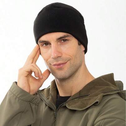 1 pièce Chapeau de sport d'extérieur en polaire, coupe-vent et chaud, convient pour le cyclisme, la randonnée, le ski, la course