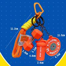 Personalized Fitness Style Barbell Dumbbell Keychain - Handmade Fitness Keychain Set, Fashionable Multi-Purpose Fitness Barbell Dumbbell Backpack Pendant Including Twist Rope, Barbell, Dumbbell, Water Bottle, Keychain. Suitable For Couples And Men & Women, Essential For Fitness Enthusiasts, Best Gift Choice For All Occasions. - Multicolor - View 4