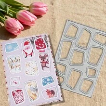 Creative Grid Dies, DIY Scrapbooking Album And Embossing Stencil, Greeting Card Making Tool, Card Paper Cutting Crafts ,Gift Card Making Template Die Cuts. - Silver - View 6