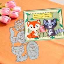 创意动物模具，DIY剪贴簿相册和压花模板，贺卡制作工具，卡片纸切割工艺品，礼品卡制作模板模切。 - 銀色 - 查看 4