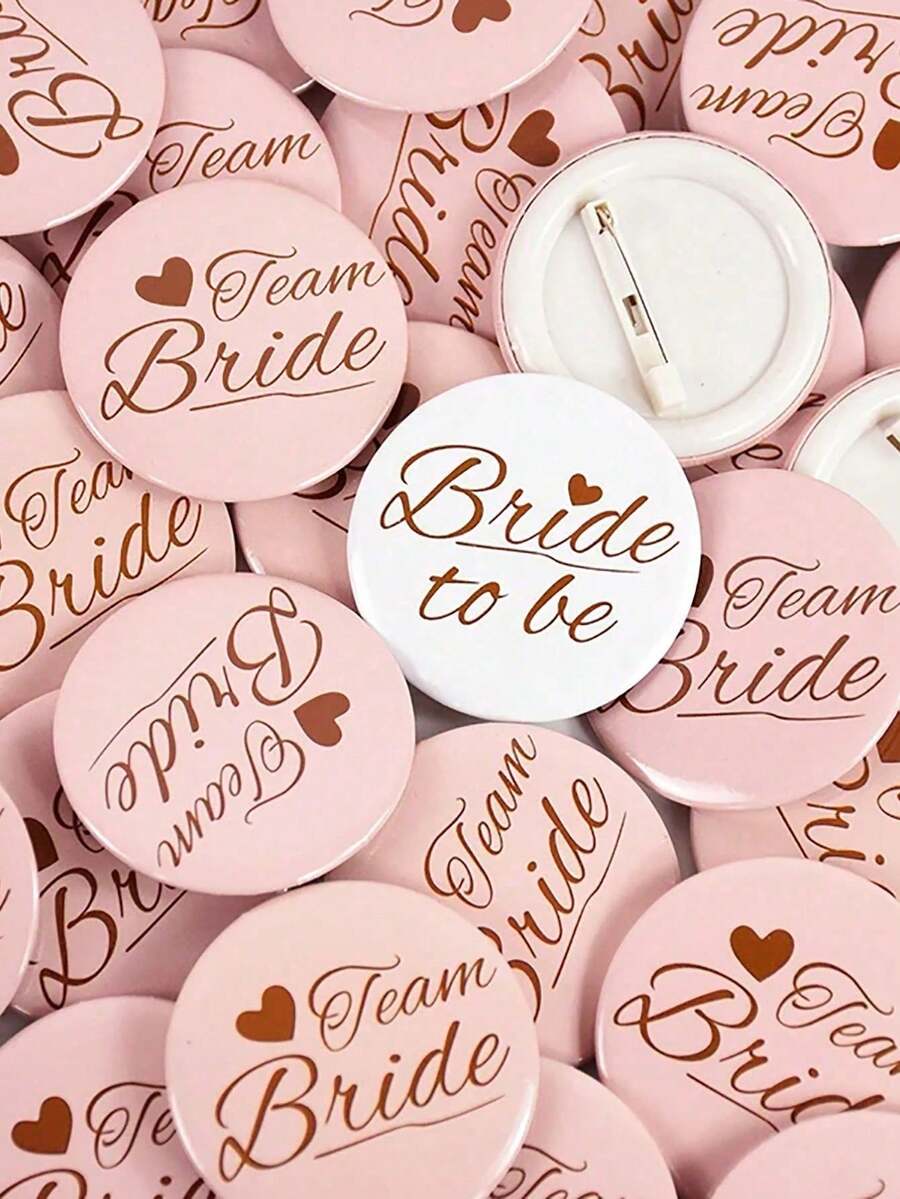 12PCS Bride To Be TeamBride Badge For Wedding Bridal Shower Decoration Bridesmaids Gift Bachelorette Party Hen Night Supplies - Multicolor - View 1