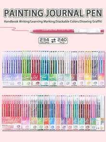 Languo 162 Colors Neutral Pen Advanced Set, 0.6mm Fine Tip Pens For Students, Suitable For Note-Taking, DIY, Layered Drawing, Anime Coloring And Various Handwriting Purposes - Multicolor - View 3