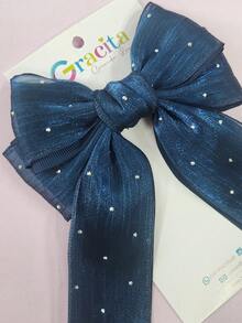 Organza Ribbon With Glitter Tips - Azul Marino - Ver 6
