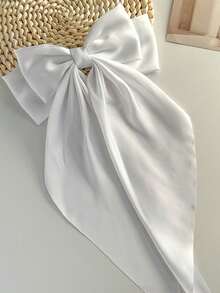 2个装女士超大黑白蝴蝶结发夹，大号蝴蝶结长尾缎面丝滑发带蝴蝶结发夹，马尾发卡，适合成人和青少年，春夏时尚配饰 - 彩色 - 查看 5