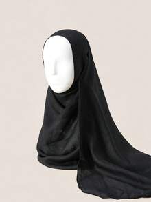 1pc Soft Headscarf/Bandana, Skin-Friendly Solid Color Head Wrap, Scarf, Beach Shawl, Conservative Style, Casual Everyday Use - Coffee Brown - View 22