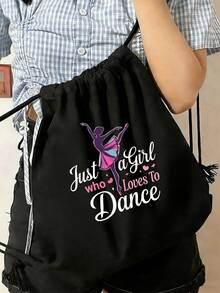 两件套时尚简约印花双肩包，带抽绳口袋，印有“舞蹈三色”图案；休闲可折叠单肩包，配有固定肩带和搭扣；大容量运动包；可重复使用旅行包；内含化妆包、洗漱包、钱包、休闲收纳手拿包；适合健身、舞蹈、日常通勤和户外运动；新年礼物、情人节礼物 - 彩色 - 查看 3