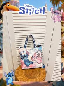 Disney 1个官方授权的缝线图案午餐包时尚手提包休闲多功能单肩包轻便可调节肩带斜挎包，适合女士/女孩/青少年/学生日常/外出/购物/外出午餐盒野餐包便携大容量，是学校假期必备夏季用品。 - 彩色 - 查看 11