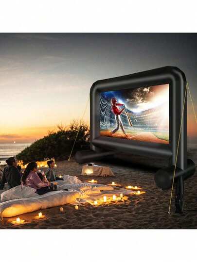 Inflatable Movie Screen, 16 FT Inflatable Projector Screen For Outside With Blower And Carrying Bag, Front/Rear Projection, Oxford Fabric Blow Up Screen For Outdoor Parties Backyard Movie Night