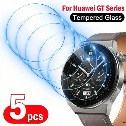 5pcs Transparent Glass Screen Protector Film For Huawei Watch GT5 GT4, Scratch-Resistant Glass Screen Protector, Suitable As Birthday/'s Day/Boyfriend/Girlfriend Gift