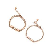 2pcs Customized Stainless Steel Couple Bracelets Set, Men&Women Bracelet, Personalized Names & Anniversaries, Valentine's Day Gift, With Gift, Boyfriend And Girlfriend Promise Mobius Bracelets For Anniversary,School Supplies - Multicolor - View 6