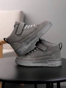 1双男童防滑滑板鞋，儿童时尚运动鞋，灰色，适合徒步旅行 - 灰色 - 查看 4