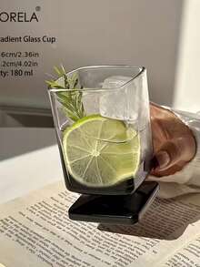 2pcs Black Square Glass Cups, Creative Glassware, Drinkware, Washable Beverage Cups, Perfect Square Cups Suitable For Various Drinks Such As Alcohol, Water, And Liquids - Black - View 10