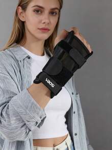 VBOSI 1pc Adjustable Wrist Support Brace With Metal Splint, Unisex For Left & Right Hand, Suitable For Carpal Tunnel Syndrome - Black - View 5