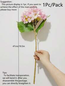 1pc Artificial Flowers Hydrangea Fake Flower Bouquets For Wedding Accessories Spring Decor Bedroom Home Decor Room Decor DIY Silk Flower Floral Arrangement Ideal Gift For Valentine's Day & Mother's Day Suitable For Table Centerpiece Holiday Party Garden Living Room Decor ﻿ - Multicolor - View 7