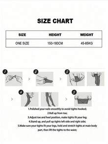 1 Pair Plus Size Women's Sexy Black Sheer Pantyhose, Ultra-Thin High Transparency Seamless Tights, Skin-Friendly Sexy Stockings, Long Snag-Resistant Thin Tights, Suitable For Parties, Daily Wear, Dates, Holidays - Black - View 6