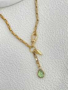 1pc Lovely Women's Necklace With Lobster Clasp Design, Featuring Small Geometric And Teardrop Pendants. Delicate And Charming, Pairs Beautifully With Floral Dresses. - Multicolor - View 2