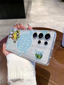 SpongeBob SquarePants 1pc Cartoon SpongeBob Bubble Letter Pattern Shock-Proof Perforated Phone Case Cover, Compatible With Samsung/Compatible With IPhone 17/16/15/14/13/12/11 Pro Max/12 Pro/14 Plus And Other Models - Multicolor - View 3