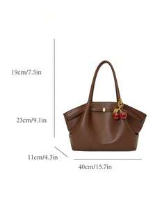 New Vintage Solid Color High-Quality PU Leather Magnetic Closure Women's Fashion Shoulder Bag, Crossbody Bag, Handbag, Elegant, Large Capacity, Durable, Lightweight, Multifunctional, Suitable Work, Travel, Business, Cosmetics Storage And Other Occasions. - Coffee 9 - View 6