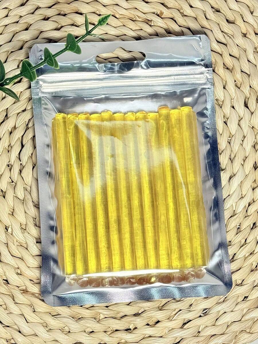 12pcs/Pack Keratin Glue Sticks, Professional Hot Melt Glue Sticks For Hair Extensions DIY, Hair Styling Tools (Yellow/Brown) ,Hair Tool - Yellow - View 1