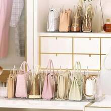 UIEE Organizador de Bolsas para Dama Repisa Organizadora de Bolsas de Acrílico Transparente para Armarios Ajustable y Desmontable con Tapones Antideslizantes - Transparente - Ver 8