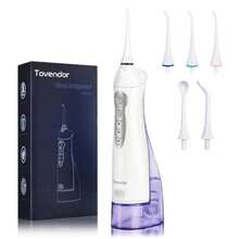 hilo dental eléctrico de agua inalámbrico, irrigador oral, 3 modos, 5 puntas, para higiene familiar, tanque de 300 ml, impermeable - Púrpura - Ver 8