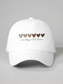 1pc Printed Heart & Gradient English Letter Baseball Cap, Adjustable Outdoor Sun Protection Casual Hat Suitable For Spring/Autumn Travel, Beach, Y2K Style For Youth - Baseball Cap - View 18