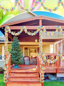 1 pieza Guirnalda de huevos de Pascua de 2 metros con borlas, decoración con borlas metálicas adecuada para Pascua, primavera, boda, fiesta de Año Nuevo y decoración interior/exterior - Multicolor - Ver 5