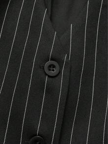 Elegant Minimalist Holiday Party Commute Daily Business Vest Suit Co-Ord Sets For Women, Autumn Vest Suit Waist Cinched Fitted Suit Skirt Women's Set Black Summer - Black - View 11