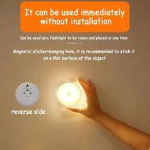 2pcs/1pc Motion Sensor Night Light, Rechargeable Sensor Lamp With Warm White And Cool White Light Options, Suitable For Living Room, Study, Bedroom And Home Decor - Human Body Sensor Night Light - View 5