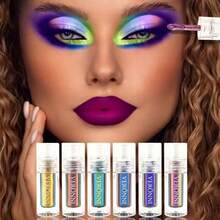 VERONNI 6 Colors Glitter Liquid Eyeshadow Chameleon Metallic Lip Gloss Long Lasting Holographic Eye Shadow Set - Nhiều màu - Xem 4
