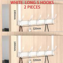 1pcs 18cm High Over Door Hanger With Hooks, Easy To Install, No Drilling Required, Hanging Metal Over Door Hanger For Hats, Keys, Home Space Saving Storage, Suitable For Entryway, Bathroom, Bedroom, Home, Dormitory, His Comments, Hanging His Bag, Hanger, Interest, Relationship, Wall Shelf, Wall Hanger, Adhesive, Door Hook, Wall Sticker, Comments - Multicolor - View 10